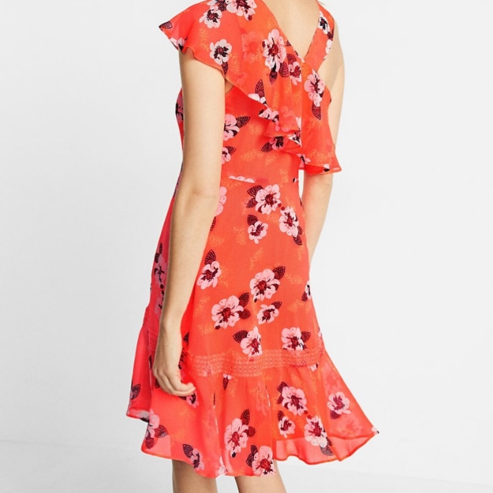 Floral Neon Orange Dress